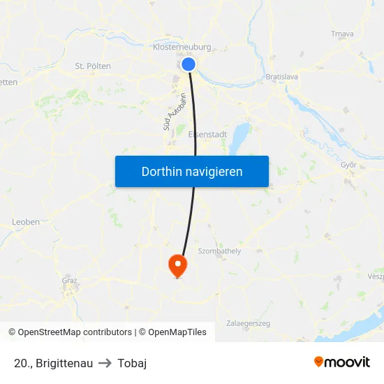 20., Brigittenau to Tobaj map