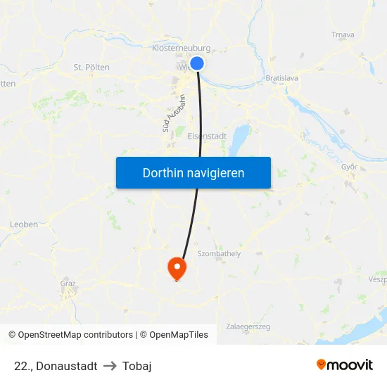 22., Donaustadt to Tobaj map