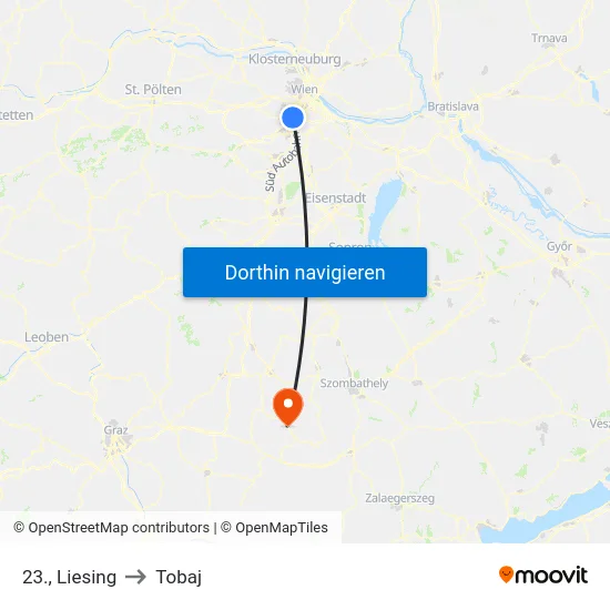 23., Liesing to Tobaj map