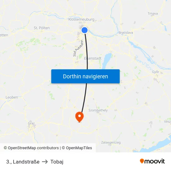 3., Landstraße to Tobaj map