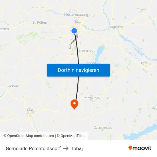 Gemeinde Perchtoldsdorf to Tobaj map