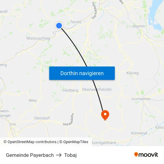 Gemeinde Payerbach to Tobaj map