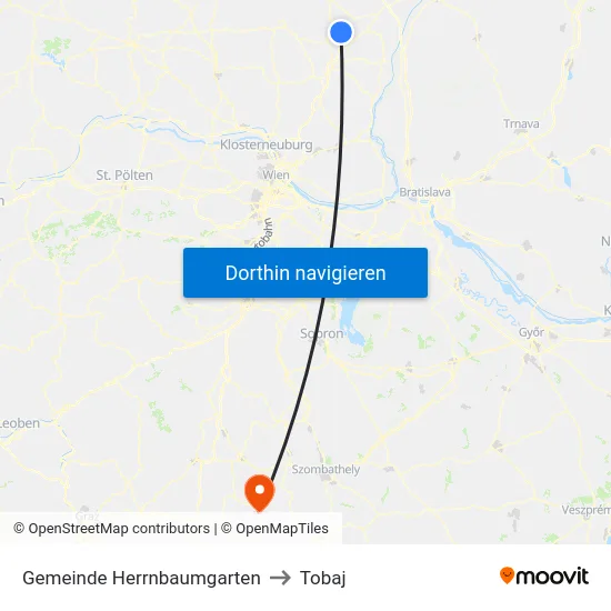 Gemeinde Herrnbaumgarten to Tobaj map