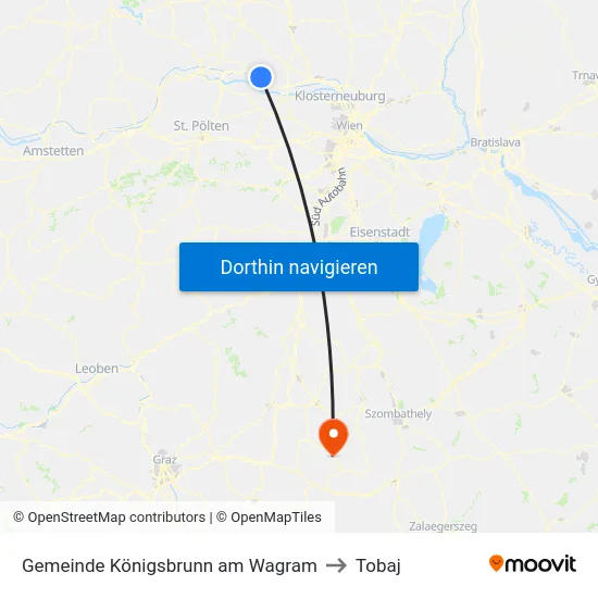 Gemeinde Königsbrunn am Wagram to Tobaj map