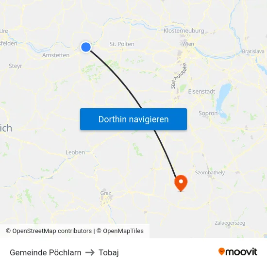 Gemeinde Pöchlarn to Tobaj map