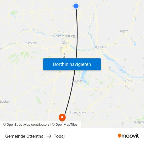 Gemeinde Ottenthal to Tobaj map