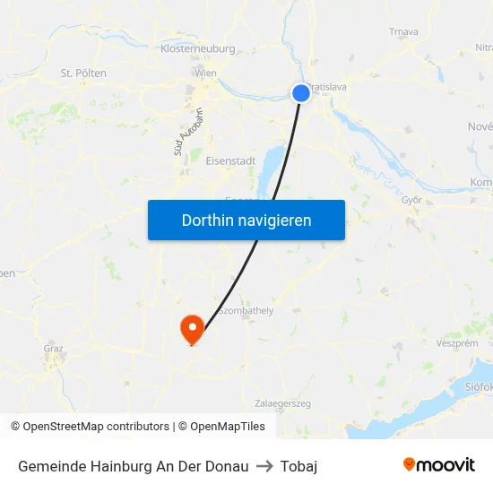Gemeinde Hainburg An Der Donau to Tobaj map