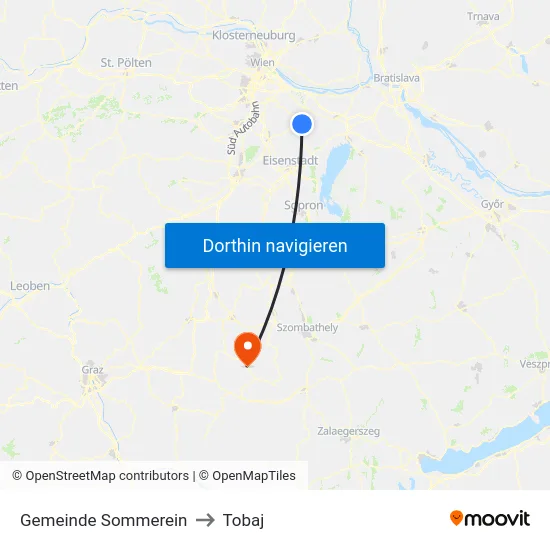 Gemeinde Sommerein to Tobaj map