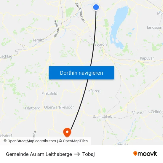 Gemeinde Au am Leithaberge to Tobaj map