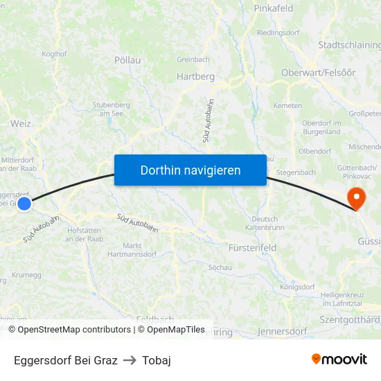 Eggersdorf Bei Graz to Tobaj map
