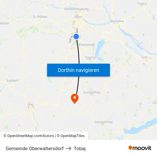 Gemeinde Oberwaltersdorf to Tobaj map