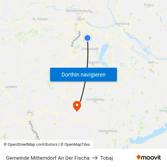 Gemeinde Mitterndorf An Der Fischa to Tobaj map