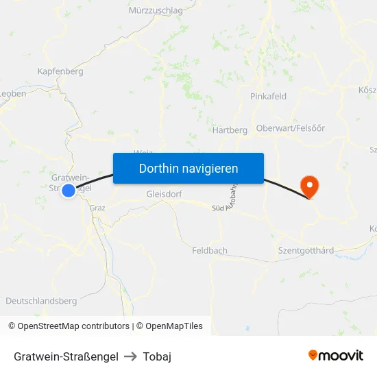 Gratwein-Straßengel to Tobaj map
