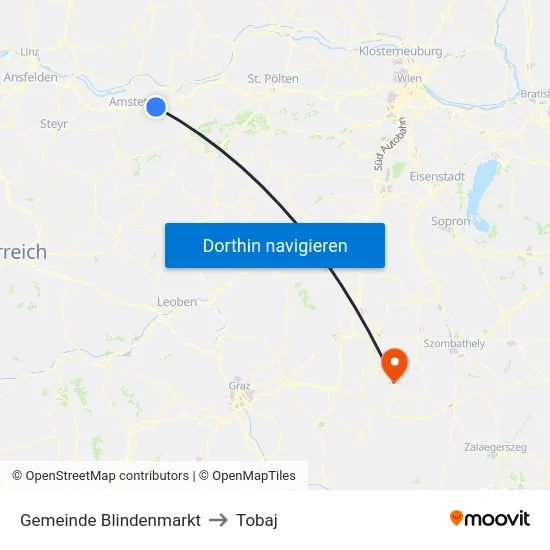 Gemeinde Blindenmarkt to Tobaj map