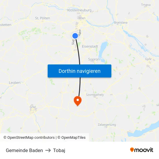 Gemeinde Baden to Tobaj map