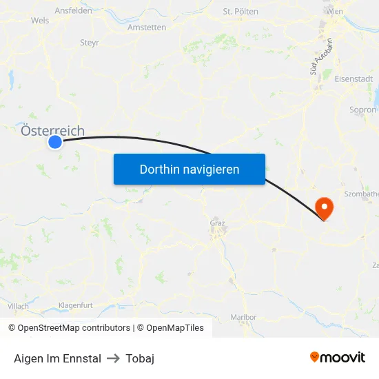 Aigen Im Ennstal to Tobaj map