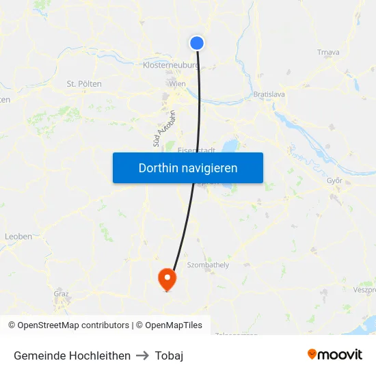 Gemeinde Hochleithen to Tobaj map