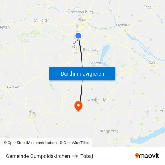 Gemeinde Gumpoldskirchen to Tobaj map