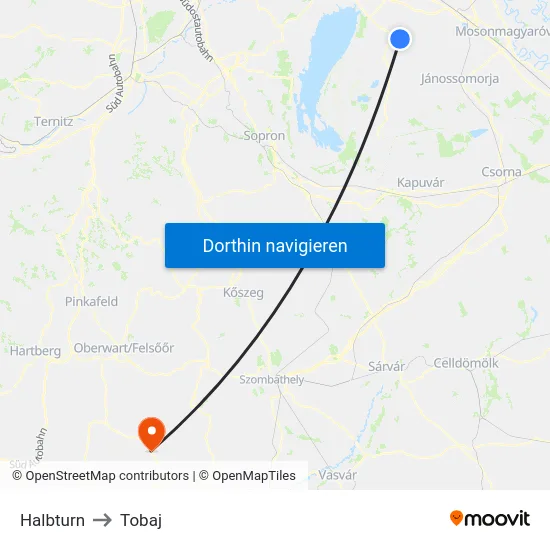 Halbturn to Tobaj map