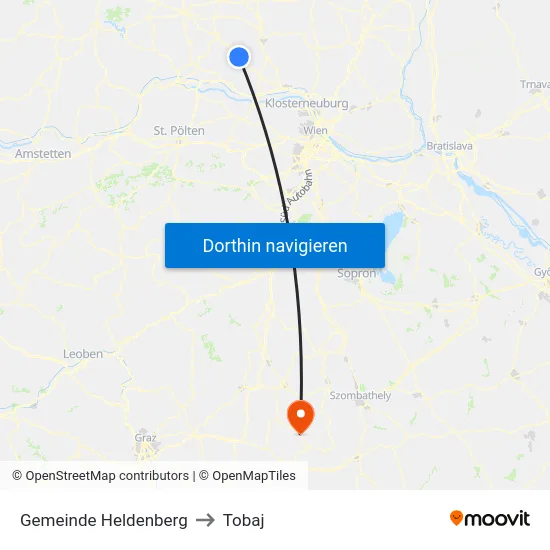 Gemeinde Heldenberg to Tobaj map