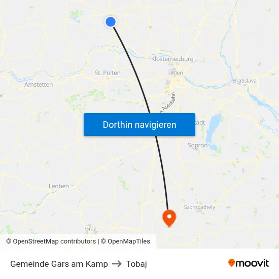 Gemeinde Gars am Kamp to Tobaj map