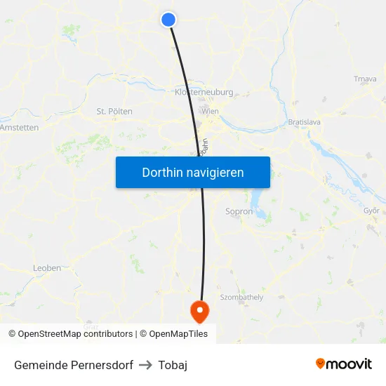Gemeinde Pernersdorf to Tobaj map