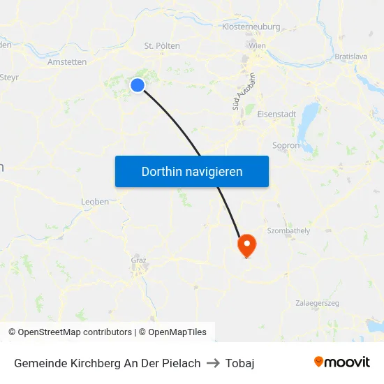 Gemeinde Kirchberg An Der Pielach to Tobaj map
