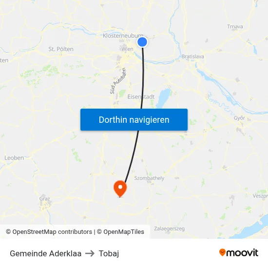 Gemeinde Aderklaa to Tobaj map