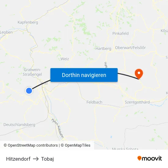 Hitzendorf to Tobaj map