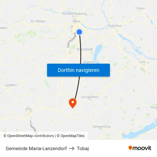 Gemeinde Maria-Lanzendorf to Tobaj map