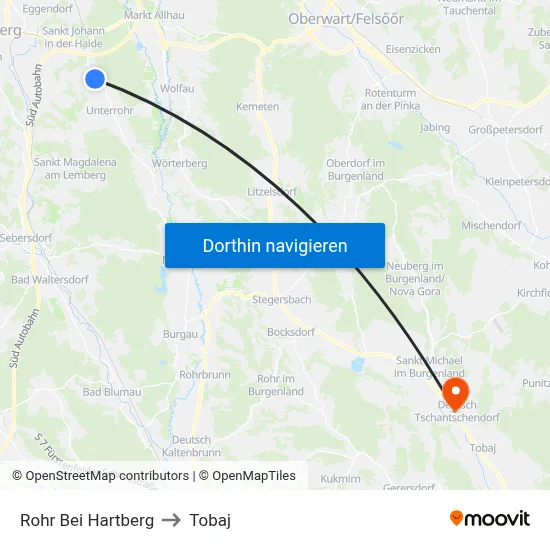 Rohr Bei Hartberg to Tobaj map