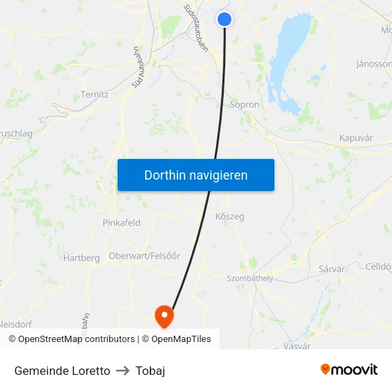 Gemeinde Loretto to Tobaj map