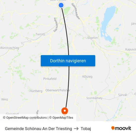 Gemeinde Schönau An Der Triesting to Tobaj map