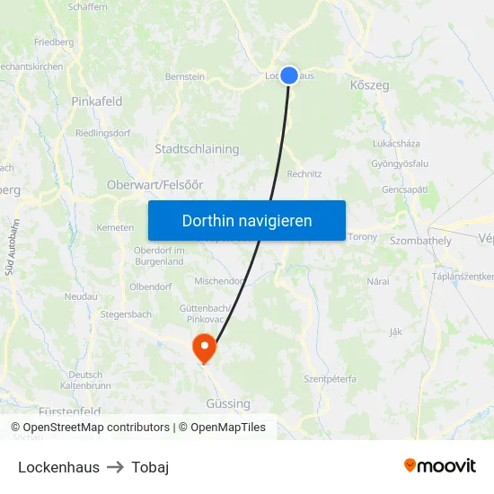 Lockenhaus to Tobaj map
