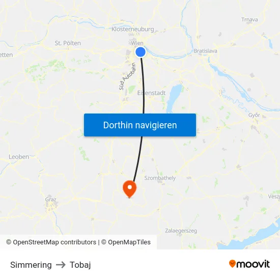 Simmering to Tobaj map