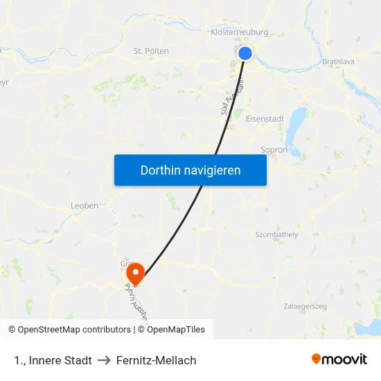 1., Innere Stadt to Fernitz-Mellach map