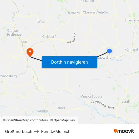 Großmürbisch to Fernitz-Mellach map