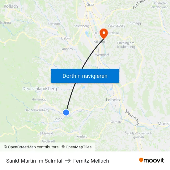 Sankt Martin Im Sulmtal to Fernitz-Mellach map