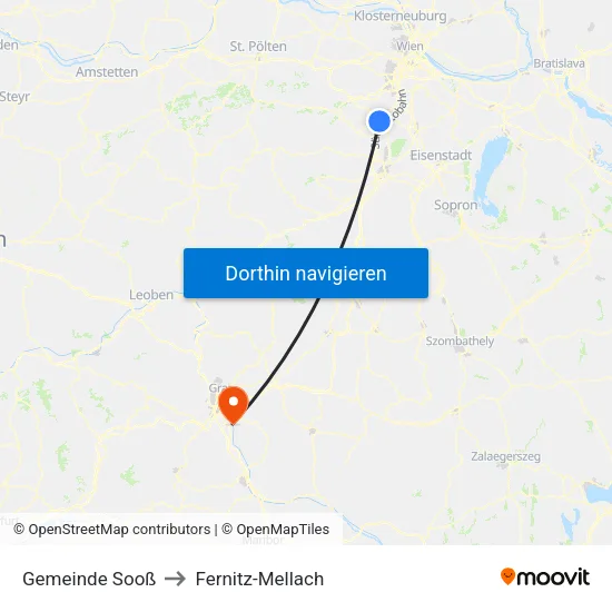 Gemeinde Sooß to Fernitz-Mellach map