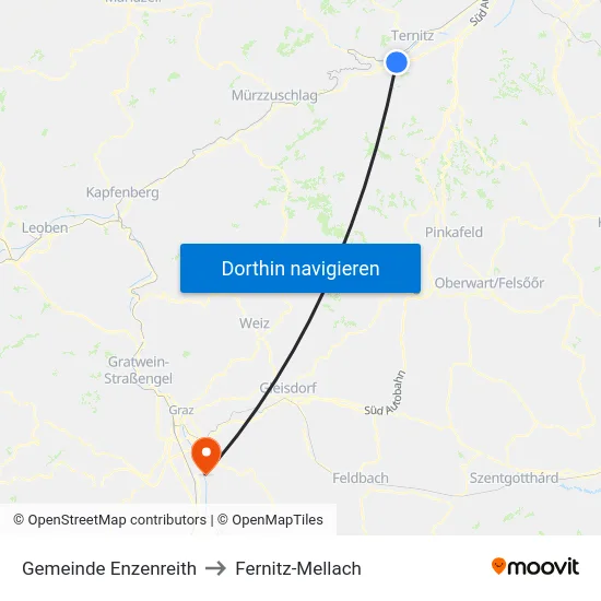 Gemeinde Enzenreith to Fernitz-Mellach map