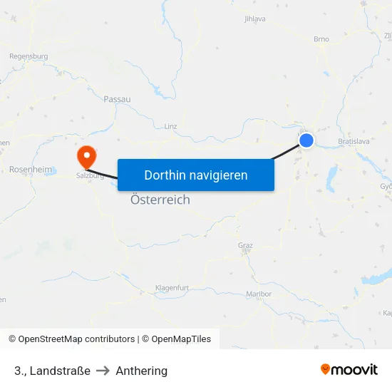 3., Landstraße to Anthering map