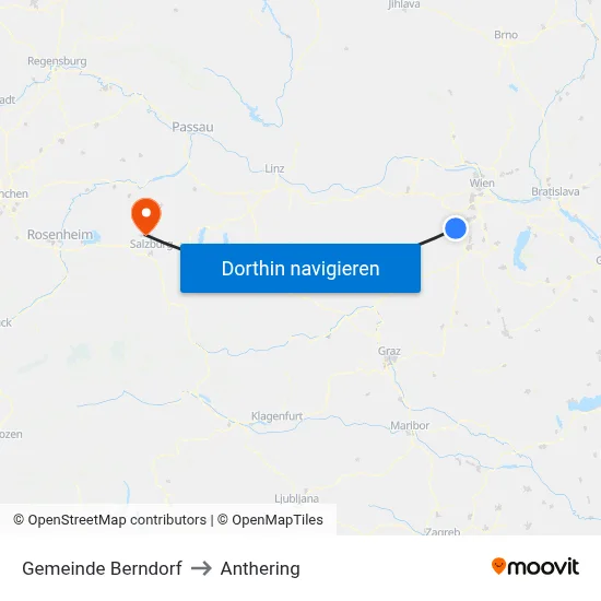 Gemeinde Berndorf to Anthering map