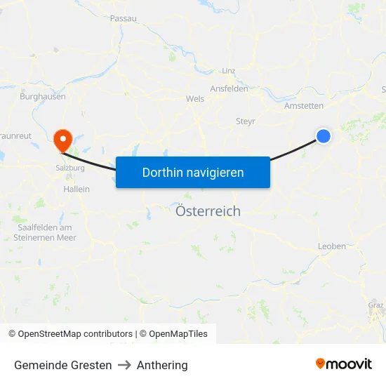 Gemeinde Gresten to Anthering map