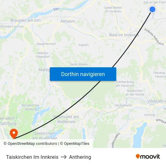 Taiskirchen Im Innkreis to Anthering map