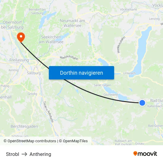 Strobl to Anthering map