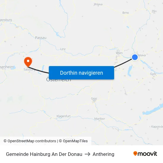 Gemeinde Hainburg An Der Donau to Anthering map