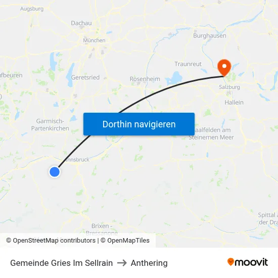 Gemeinde Gries Im Sellrain to Anthering map