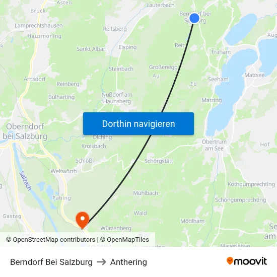 Berndorf Bei Salzburg to Anthering map