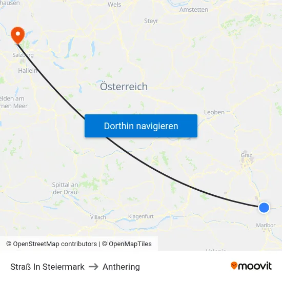 Straß In Steiermark to Anthering map