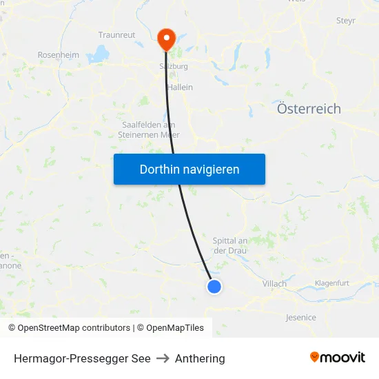 Hermagor-Pressegger See to Anthering map